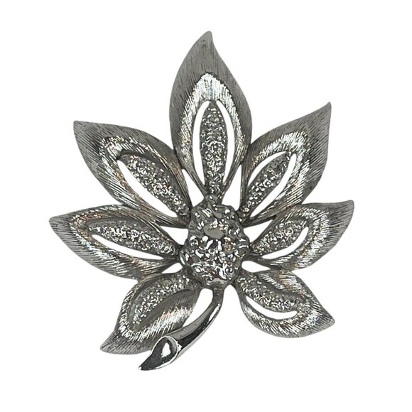 Unbranded Jewelry - Vintage Silver Toned Leaf Shaped Brooch Pin Costume Jewelry Metal